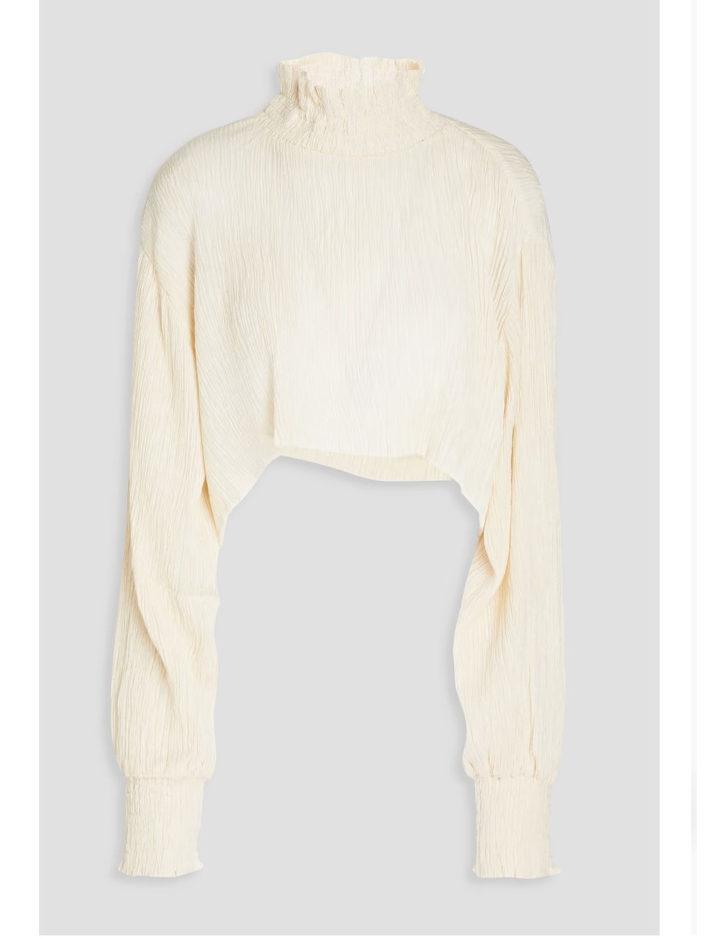 Savannah Morrow Amaia cropped plisse turtleneck top in cream